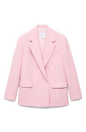 Mango Double Breasted Suit Blazer in Pink at Nordstrom Rack, Size Small