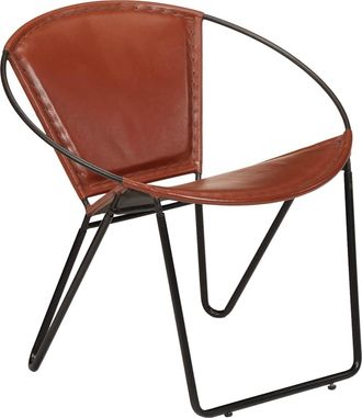 vidaXL Silla De Cuero Aut&eacute;ntico Marr&oacute;n Vidaxl