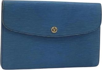 Louis Vuitton Pre-owned Vintage Clutch - Dames - Vintage Clutch - Blauw - ONE Size - Leer - Vintage