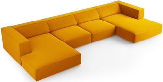 BLOOMINGLOFT 6-Sitzer Design Panorama Sofa Ardenal, Samtbezug