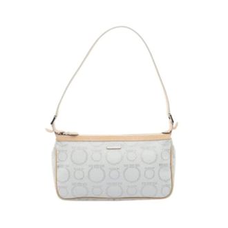 Ferragamo Pre-owned Shoulder Bags, female, White, Size: ONE SIZE Pre-owned Canvas Shoulder Bag
