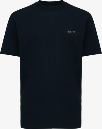 Genti Floral Backprint T-shirt | Zwart