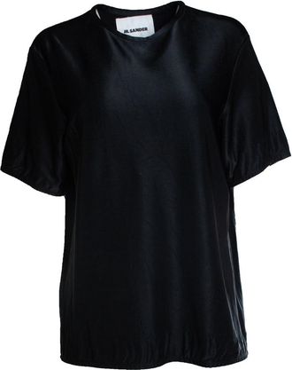 Jil Sander black shiny short sleeve top