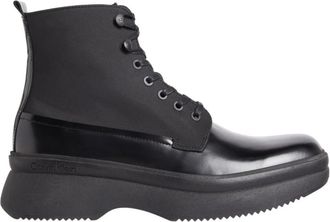 Calvin Klein Lace-Up Boot Mix - Heren - Veterlaarzen - Zwart - 44 EU - Leer - Schoenen