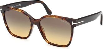 Tom Ford Iris-02 Ft 1312 Zonnebril - Dames - Zonnebrillen - Bruin - 56 MM - Accessoires