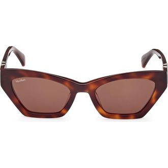 Max Mara 52mm Cat Eye Sunglasses in Dark Havana /Brown at Nordstrom Rack
