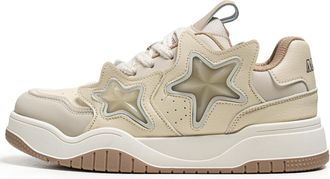 Generic Chunky Sneakers for Men Y2K Retro Star Shoes Walking Sneakers for Men Comfortable Casual Walking Shoes Khaki/Black/Green Size 6-8.5