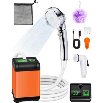 OEM Ducha De Camping De 6000 Mah Con Pantalla Lcd, Ducha Port&aacute;til R&aacute;pida, Ducha De Camping De Alta Presi&oacute;n De 12 V, 3 Modos De Pulverizaci&oacute;n, Carga Usb, I