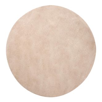 Beliani Alfombra Redonda De Lana Alfombra Decorativa Tejida A Mano Sal&oacute;n 140 Cm Beige Vasco