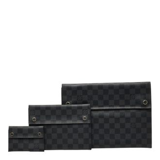 Louis Vuitton Black Leather Clutch Bag Pouch (Pre-Owned)
