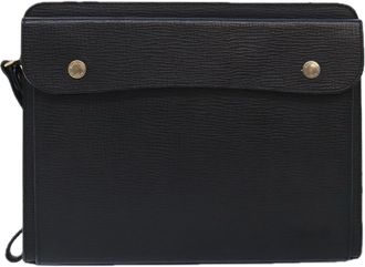 Burberry Black Leather Clutch Bag (Pre-Owned)