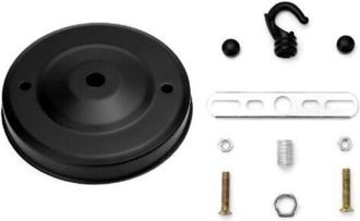 OEM Flor&oacute;n De Techo Met&aacute;lico Negro, Cubierta De Cable De Color Para L&aacute;mpara De Ara&ntilde;a, Carcasa Completa Con Accesorios: Flor&oacute;n, Tornillos Y Soporte De Tech
