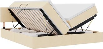 vidaXL Cama Con Almacenamiento Crema 180 X 200 Cm Cuero Sint&eacute;tico Vidaxl
