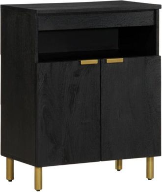 vidaXL Aparador de madera de ingeniería negro 60x33x75 cm Vidaxl