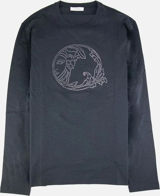 Versace Collection Mens Versace Collection Medusa L/s T Shirt Navy - Size: 40