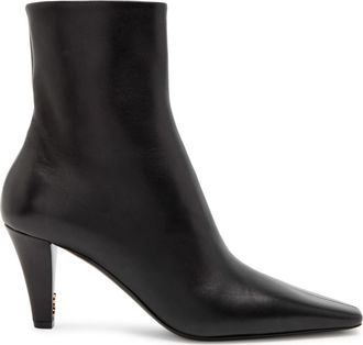 Saint Laurent Jill 75 Leather Ankle Boots - Black - 36 (IT36 / UK3)