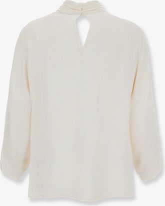 Elisabetta Franchi Womens Shirt With Contrasting Detail Viscose White