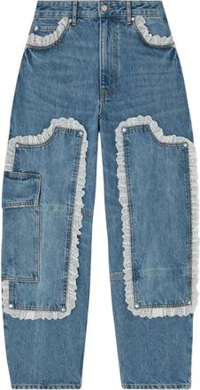 Ganni Audri Kant Jeans - Dames - Loose Fit Jeans - Blauw - W26 - Katoen - Jeans