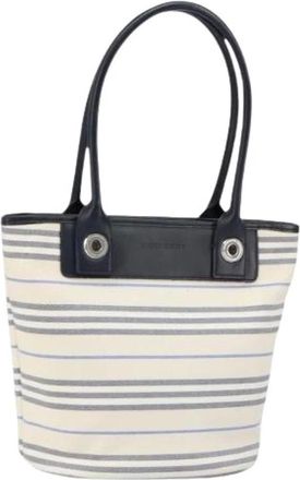 Burberry Pre-owned Tote Bags, female, White, Size: ONE SIZE Pre-owned Vintage Canvas Tote