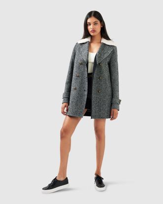 Belle & Bloom Liberty Sherpa Collar Wool Blend Coat