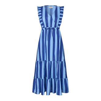 Lollys Laundry Midi Jurk - Dames - Casual kleedjes - Blauw - L - Kleedjes