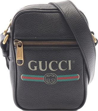 Gucci Pre-owned Gucci Mini Grained Calfskin Logo Crossbody Unisex SUB7L53JZLKYJSE5