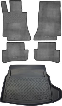 OEM Juego De Alfombrillas De Goma Para Coche Y Maletero Para Mercedes Clase C W205 Sed&aacute;n (4 Puertas) Desde Marzo De 2014