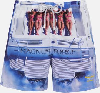 MC2 Saint Barth Man Mid-length Gustavia Swim-shorts With Placed Print Magnum Marine Special Edition