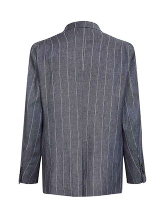 Tagliatore Mens Blazer New York Blue Linen-Blend Jacket