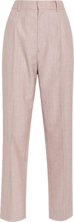 Victoria Beckham virgin wool straight-leg trousers - women - Polyamide/Cotton/Virgin Wool - 10 - Pink