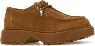 Alexander McQueen Mens Camel Suede Lace-Up Shoes Tan Sneaker