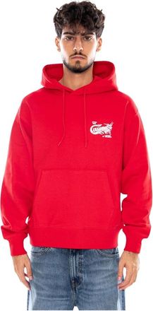 Vans Caballero Pullover - Heren - Hoodies - Rood - S - Katoen - Hoodies & sweatvesten