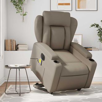 vidaXL Vidaxl - Sill&oacute;n Reclinable De Masaje El&eacute;ctrico Cuero Sint&eacute;tico Capuchino