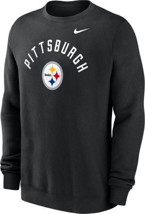 Nike Pittsburgh Steelers Club Nike Mens NFL Pullover Crew in Black | NKPV00A7L-ANW