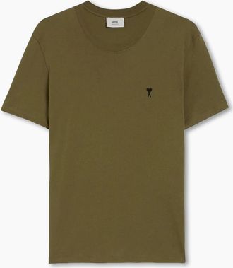 Ami Mens Mens Bronze Ami Paris Ami De Coeur Cotton T-Shirt - Tan - Size: 42