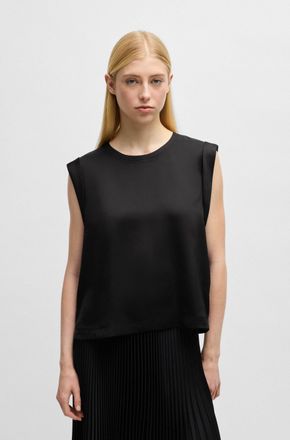 Boss Orange by Hugo Boss Klassische Bluse BOSS ORANGE Ieaska Premium Damenmode, Damen, Gr. 34, schwarz (schwarz 001), Web, Obermaterial: 100% Polyester, unifarben, regular fit