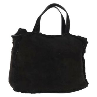 Chanel Pre-owned Tote Bags, female, Black, Size: ONE SIZE Pre-owned Canvas Tote