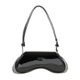 Diesel Shoulder Bags, female, Black, Size: ONE SIZE Structured Asymmetric Shoulder Bag