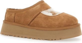 UGG Womens Brown Suede Mules With Cut-Out Detail Sheep Leather