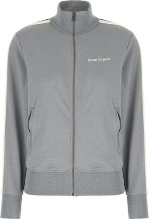 Palm Angels Stijlvolle hoodie voor een trendy look - Dames - Vesten met rits - Grijs - XS - Polyester - Hoodies & sweatvesten