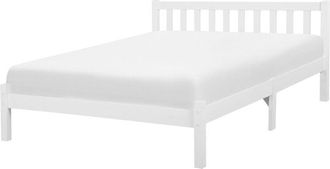 Beliani Beliani - Modern Wooden eu Double Bed Frame 4ft6 Pine Wood Slatted Base White Florac