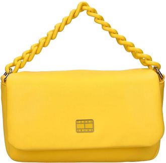 Tommy Jeans Tassen, Dames, Geel, ONE Size, Leer, City Chunky Chain Small Crossover Bag