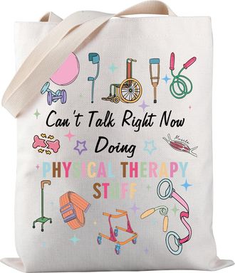 Generic Physical Therapy Tote Bag Cant Talk Right Now Doing Physical Therapy Stuff Shoulder Bag PT Appreciation Gift (PHYSICAL THERAPY STUFF)