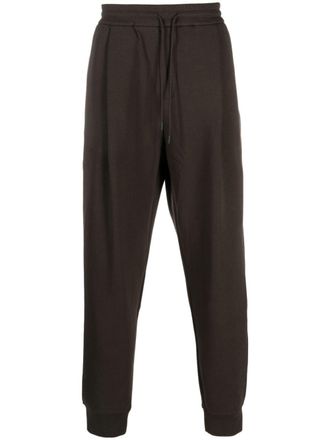Emporio Armani drawstring-waistband stretch-cotton track pants - Green