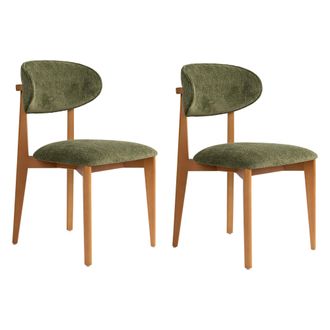 Dmora Silla Morubio, 2 Unidades, Tapizadas, Soporta Hasta 120 Kg, Nogal Marr&oacute;n