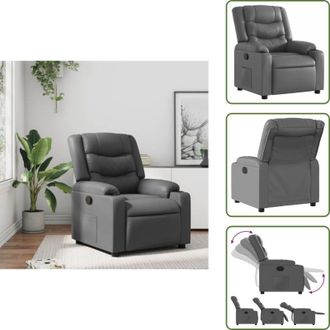 vidaXL Poltrona con maniglia - vidaXL Poltrona Reclinabile Grigia in Similpelle - Poltrona con poggiapiedi