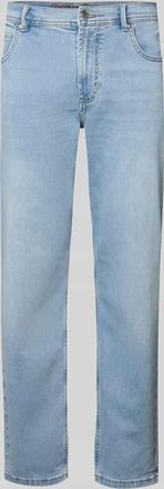 Christian Berg Relaxed Fit Jeans im Used-Look in Hellblau Melange, Gr&ouml;&szlig;e 33/34