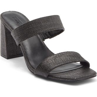 Nordstrom Rack Colette Block Heel Slide Sandal in Black Woven at Nordstrom Rack, Size 5.5