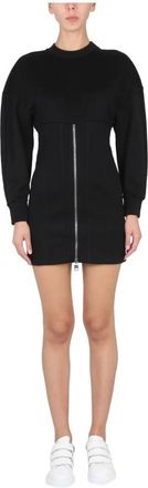 Alexander McQueen Mini-jurk met Cocoonmouwen - Dames - Korte kleedjes - Zwart - S - Katoen - Kleedjes