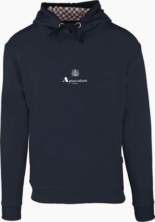 Aquascutum Mens Hooded Neck Long Sleeve Sweatshirt - Navy - Size: 38
